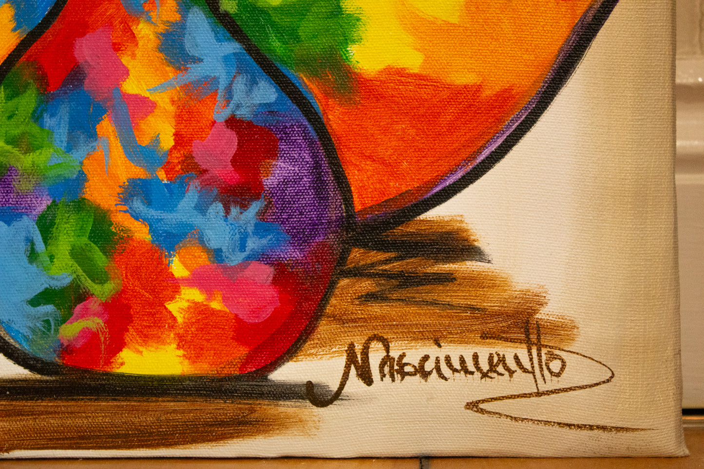 Multicoloured Women with Fish and Vases