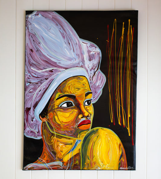 Afro-Brazillian Woman in White Headwrap